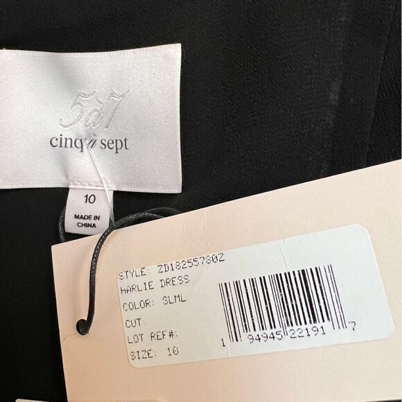 Cinq a Sept Harlie Floral Print Balloon Sleeve Dress in Slate Multi US 10 NEW - Picture 8 of 9